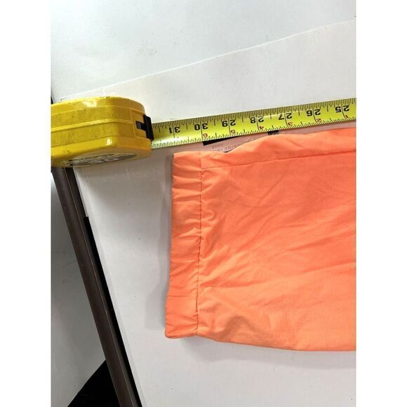 Vintage 80's Windbreaker Pants Neon Peach Nylon Size Small Zipper Cuffs Elastic - Picture 7 of 16